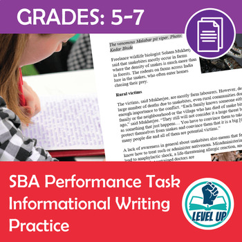 Preview of SBA Performance Task Informational Writing Practice