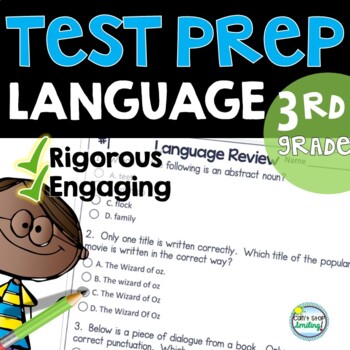 Preview of 3rd Grade Grammar Test Prep Language State Test Review