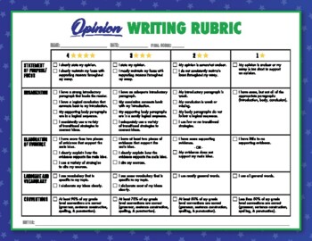 Preview of SBAC Aligned Opinion Writing E-Rubric (student-friendly language) Gr. 3-5