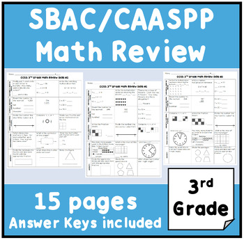 Preview of SBAC/CAASPP 3rd Grade Common Core Math Review