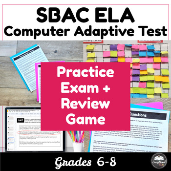 Preview of SBAC ELA Computer Adaptive Test - Practice Exam + Review Game - Test Prep