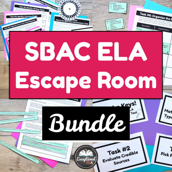 Preview of SBAC CAASPP ELA Escape Room Bundle - CCSS Common Core State Standards Test Prep