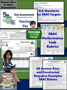 Preview of SBAC ELA Grade 5 Complete Assessment with Opinion Performance Task