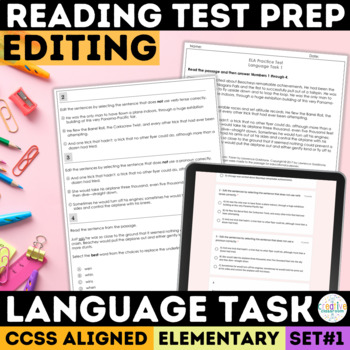 Preview of Editing & Proofreading Worksheets CAASPP Language Task Revising Practice