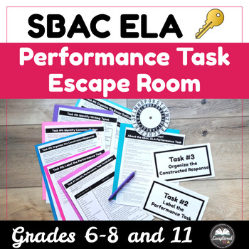 Preview of SBAC CAASPP ELA Performance Task Escape Room Grades 6-8 & 11 Test Prep Activity
