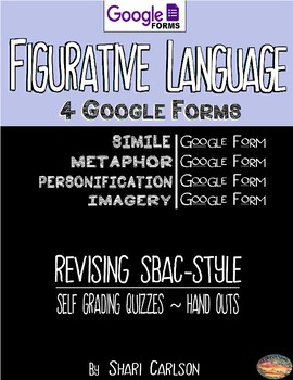 Preview of Fig Language II: 4 Google Forms: Simile, Metaphor, Imagery... DISTANCE LEARNING