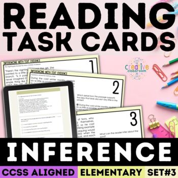 Preview of Inference with Text Evidence Task Cards Differentiated Print & Google Forms
