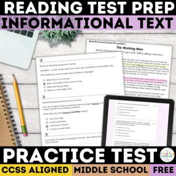 Preview of Informational Text Reading Passage | Test Prep | SBAC | CAASPP | PDF & Digital