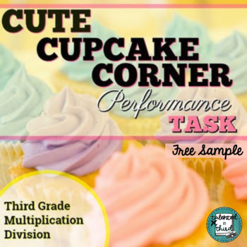 Preview of SBAC Math Test Prep Multiplication Division | Math Review | Grade 3 Cupcakes