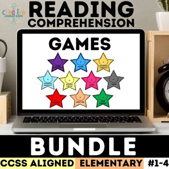 Preview of Reading Comprehension PowerPoint Games SBAC CAASPP Test Prep Grades 3rd 4th 5th