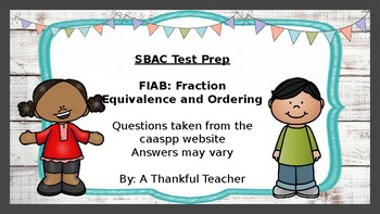Preview of SBAC Prep Fraction Equivalence and Ordering