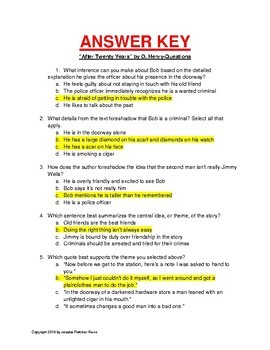 Sbac Prep Using After Twenty Years By O Henry By Jessica Fletcher Fierro