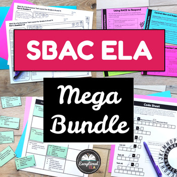 Preview of SBAC Secondary ELA MEGA Bundle - Test Prep - Writing - Escape Rooms - Task Cards