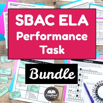 Preview of SBAC Secondary ELA Performance Task Bundle - CCSS Test Prep Practice Activities