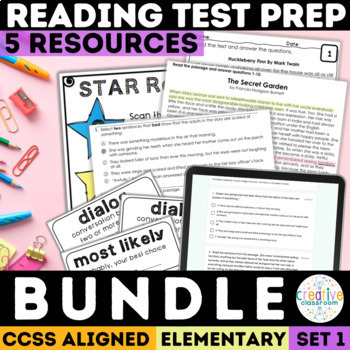Preview of Fiction NonFiction Reading Comprehension Multiple Choice CAASPP SBAC Test Prep