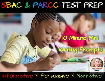 Preview of SBAC and PARCC Test Prep 10 Minute Mini Writing Prompts Grades 3-6