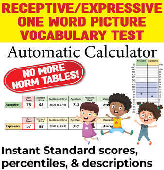 Preview of SBE Receptive & Expressive One-Word Picture Vocabulary Test Automatic Calculator
