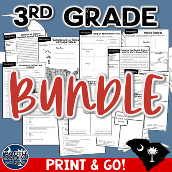 Preview of SC 3rd Grade Social Studies BUNDLE - ALL SS Standards for the Whole Year!