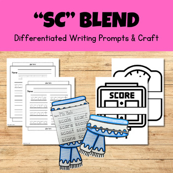 Preview of SC Beginning Consonant Blend Writing Craftivity - Phonics Writing & Craft