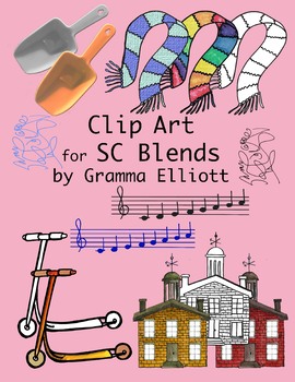 Preview of SC Blends Phonics Clip Art Color and Black Line 300 dpi  PNGs