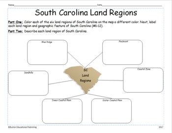 Preview of SC Regions Map Activity