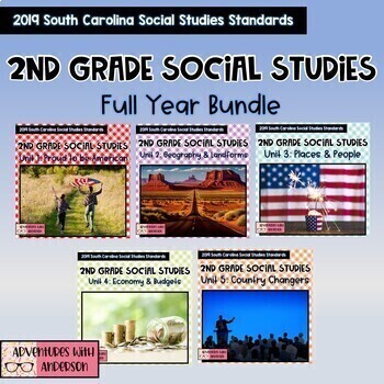 Preview of SC Social Studies 2nd Grade- YEARLONG Bundle!