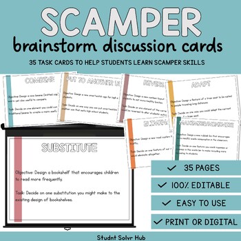 Preview of SCAMPER Brainstorm Discussion Cards