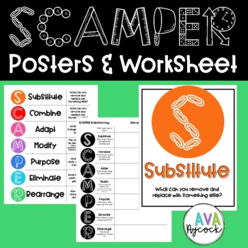 Preview of SCAMPER Posters and Brainstorming Worksheet