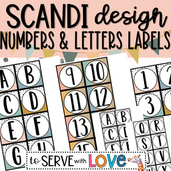 Preview of SCANDI Design | Letters and Numbers | Word Wall and Labels