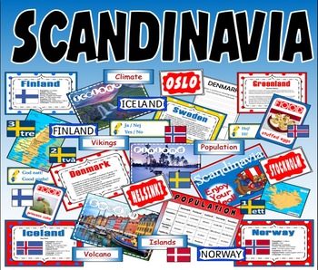 Preview of SCANDINAVIA - KS2-3 GEOGRAPHY MAP DENMARK ICELAND NORWAY FINLAND SWEDEN