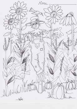Preview of SCARECROW COLORING ACTIVITY