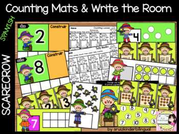 Scarecrow Counting Mats Write The Room In Spanish For Kinder Pre K