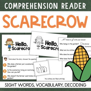 Preview of SCARECROW Fall Decodable Readers Comprehension Vocabulary Sight Word Book