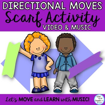 Preview of Scarf and Ribbon Movement Activity: Shapes, Numbers, Directional Music & Video
