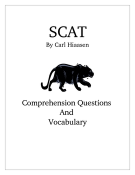 Preview of SCAT by Carl Hiaasen: Vocabulary and Comprehension Questions