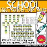 SCHOOL ABC Letter Match-up - Pencil/Crayon/Bus - Back to S