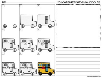 how to draw a school bus