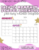 SCHOOL CALENDAR 2024-25 | EDITABLE TEMPLATE