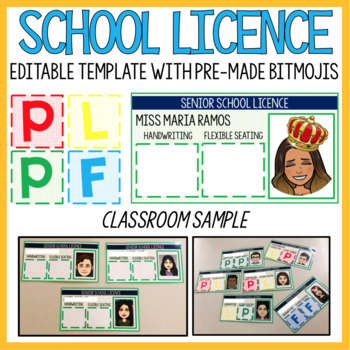 Preview of SCHOOL LICENCE Editable (Handwriting/Flexible Seating/Other)