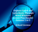SCHOOL LICENSE Greek & Latin Roots Using Word Windows Less