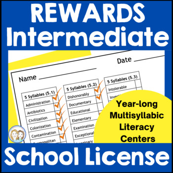 Preview of REWARDS Reading Intervention - Multisyllabic Word List - Bundle - School License