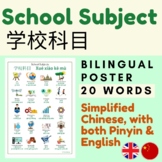 Chinese SCHOOL SUBJECTS with Pinyin | SCHOOL SUBJECTS Chin