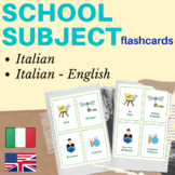 SCHOOL SUBJECTS ITALIAN FLASH CARDS |  Le Materie Italian 