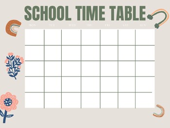 Preview of SCHOOL TIMETABLE