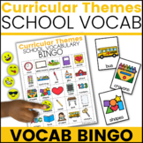 SCHOOL Vocabulary Bingo for Speech Therapy | Curricular Themes