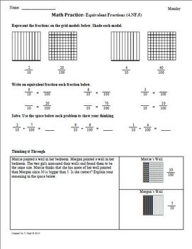 school year worksheets for 4th grade math common core aligned by tonya gent