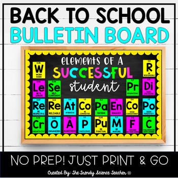 Preview of SCIENCE BULLETIN BOARD AND DOOR DECOR SET (ELEMENTS OF A SUCCESSFUL STUDENT)
