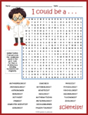 SCIENCE CAREER Word Search Puzzle Worksheet Activity - 3rd