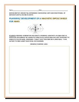 Preview of SCIENCE CONTEST: DEVELOPING A MAGNETIC DIPOLE SHIELD w/ Award Certificate