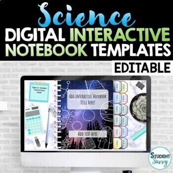 Preview of SCIENCE Digital Interactive Notebook Templates EDITABLE | Google Slides™